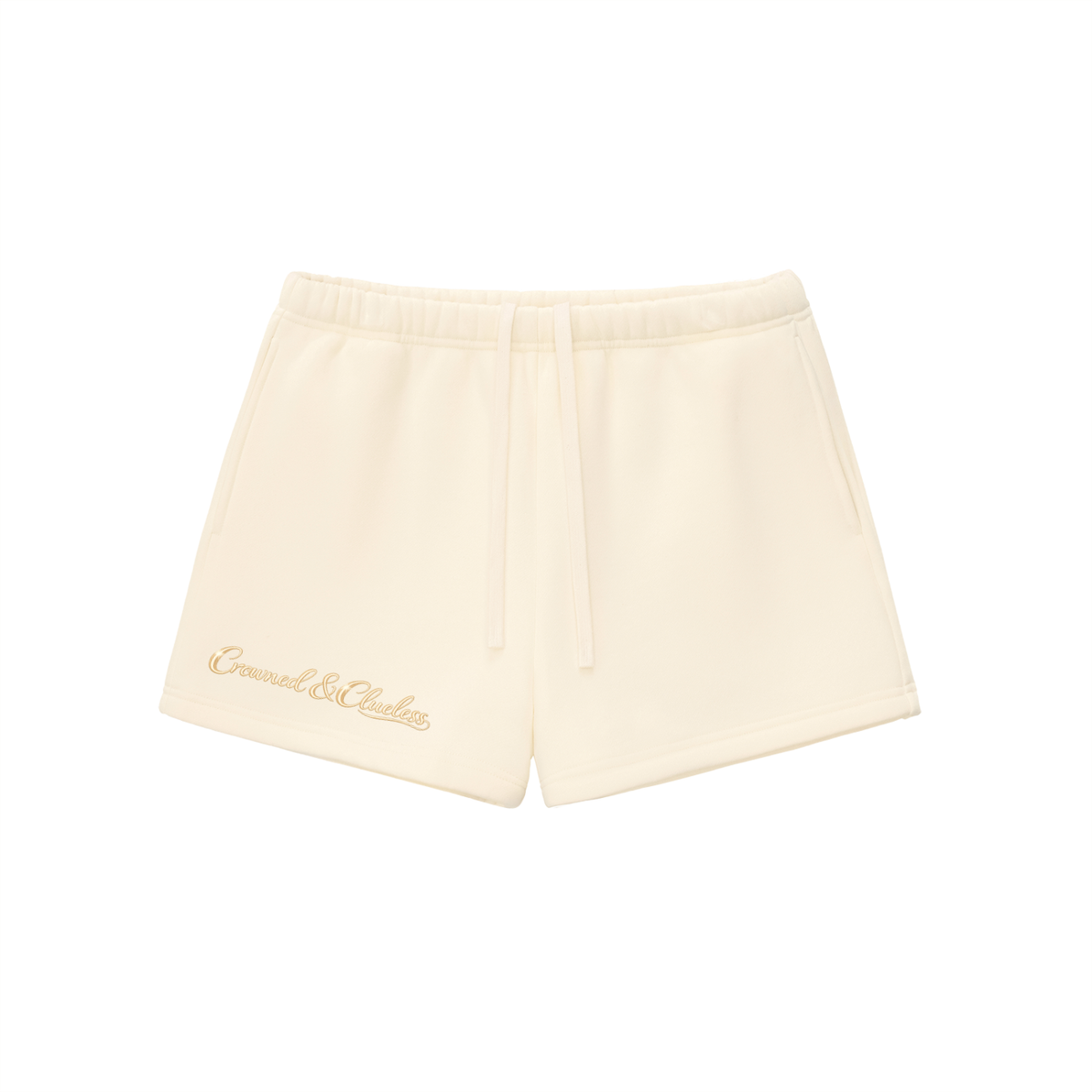 Crowned & Clueless Tie Shorts-Butter Bby
