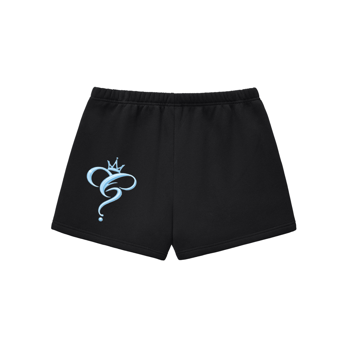 Crowned & Clueless Tie Shorts-Blue Delulu