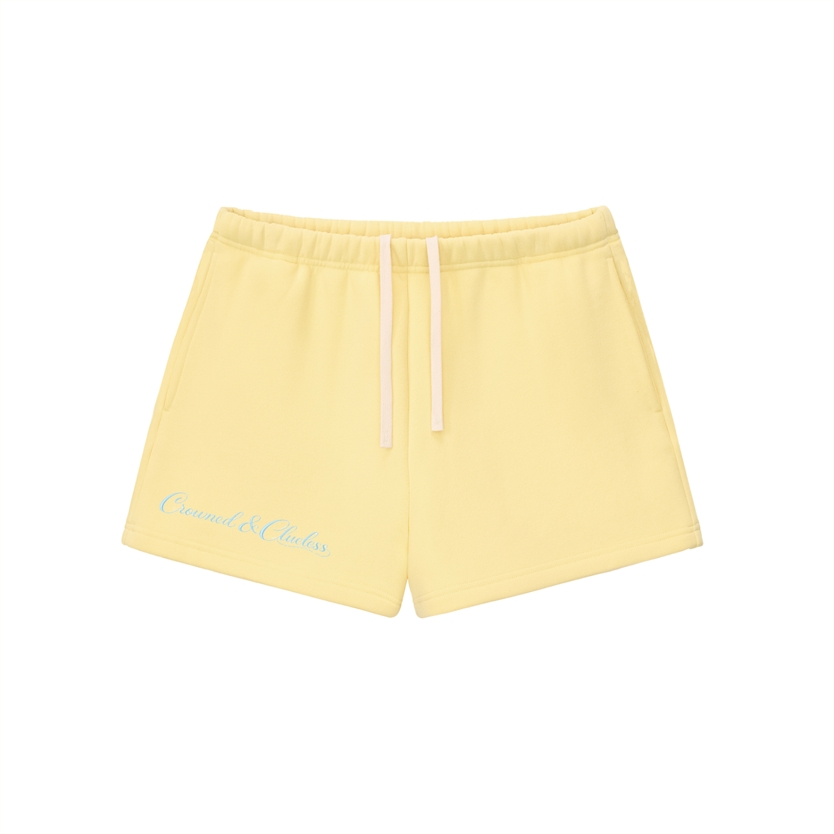 Crowned & Clueless Tie Shorts-Blue Delulu