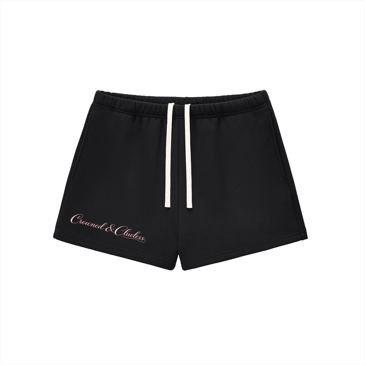 Crowned & Clueless Tie Shorts-Pink Problems