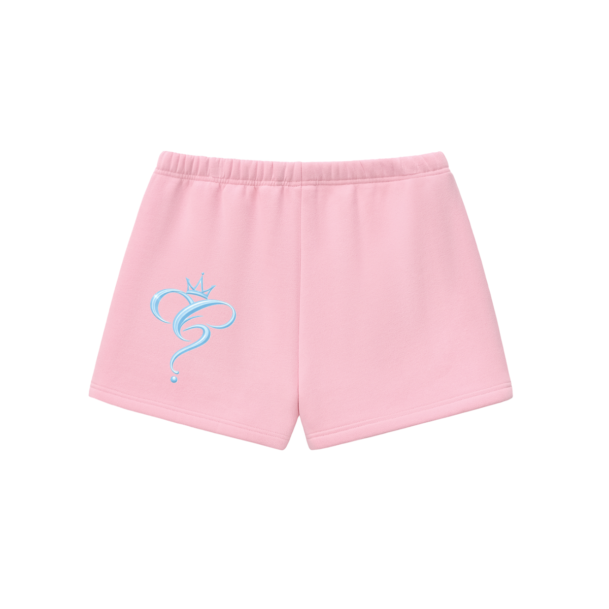 Crowned & Clueless Tie Shorts-Blue Delulu