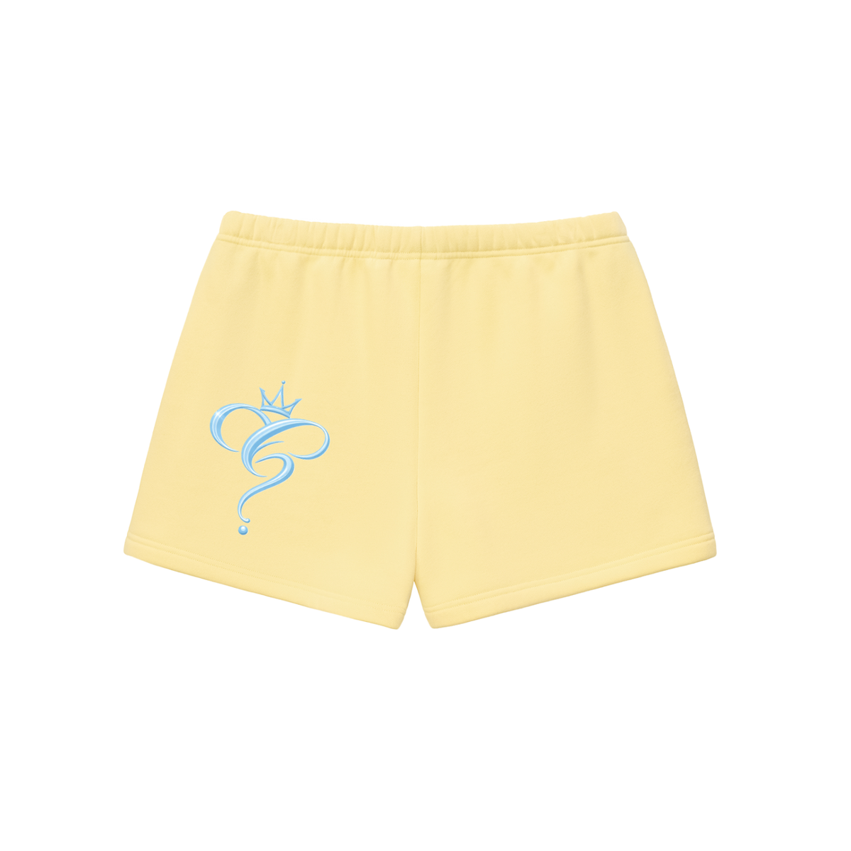 Crowned & Clueless Tie Shorts-Blue Delulu