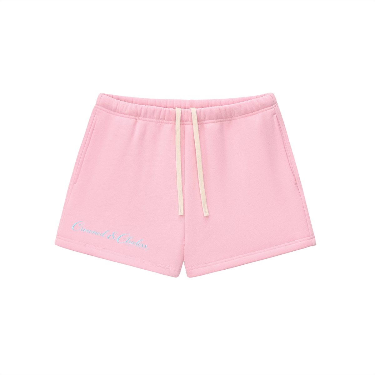 Crowned & Clueless Tie Shorts-Blue Delulu