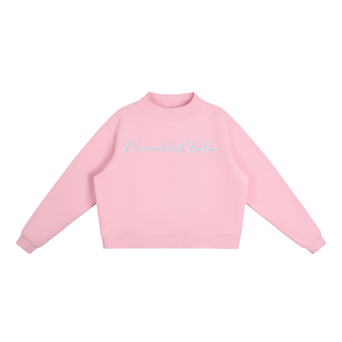 Crowned & Clueless Crew Neck-Blue Delulu