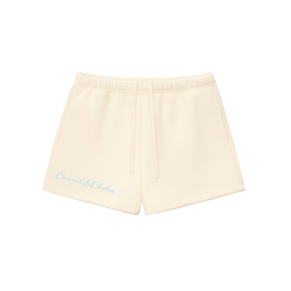 Crowned & Clueless Tie Shorts-Blue Delulu