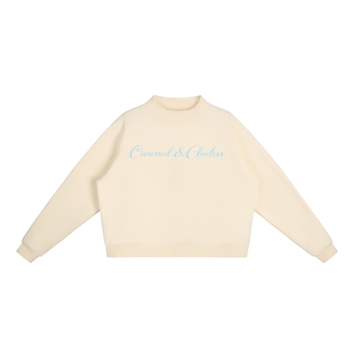 Crowned & Clueless Crew Neck-Blue Delulu