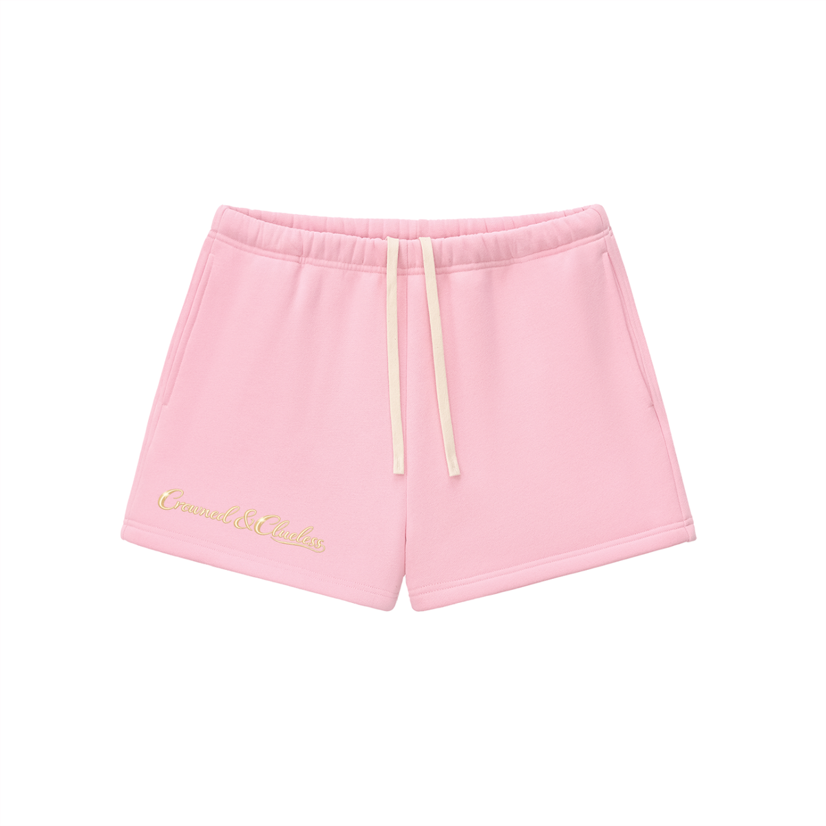 Crowned & Clueless Tie Shorts-Butter Bby