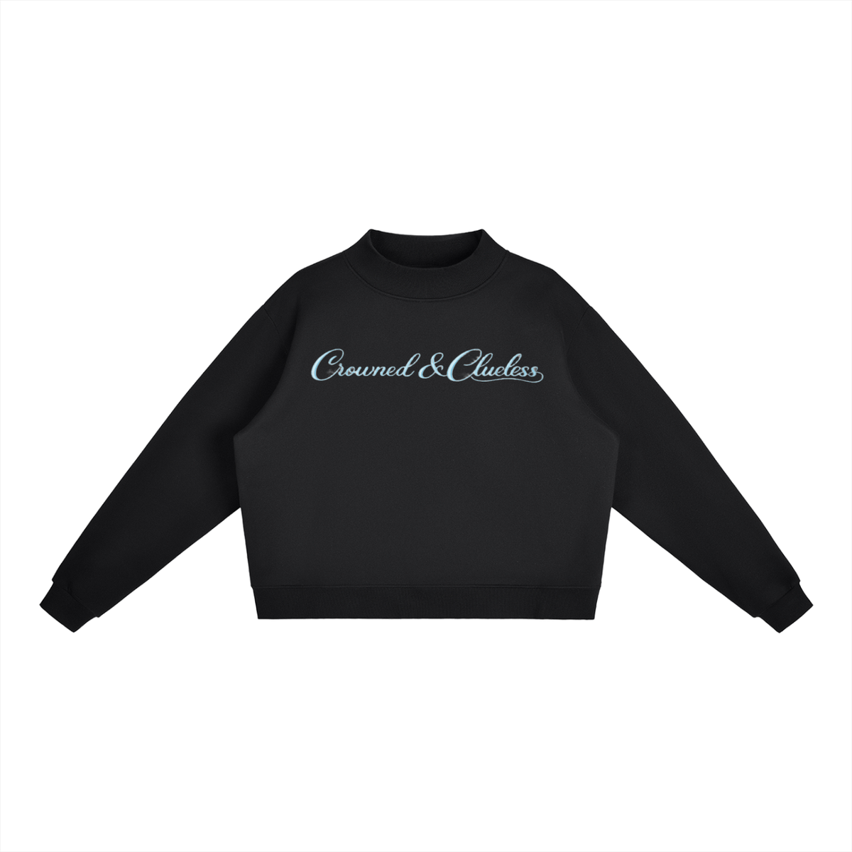 Crowned & Clueless Crew Neck-Blue Delulu