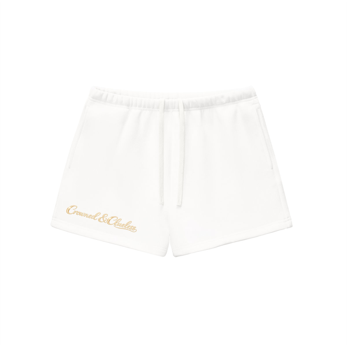 Crowned & Clueless Tie Shorts-Butter Bby