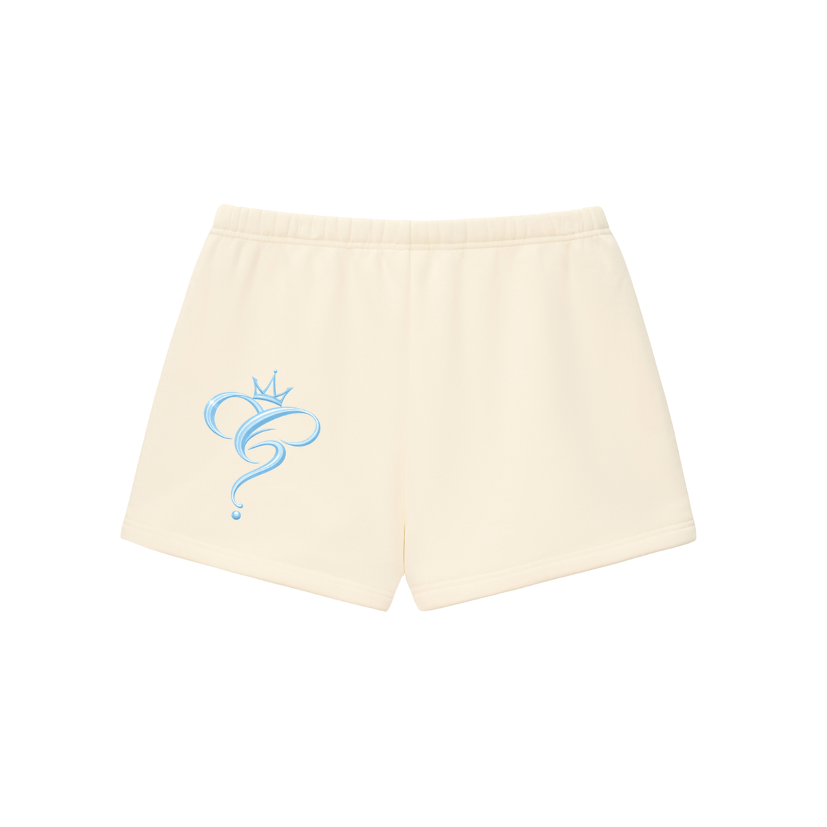 Crowned & Clueless Tie Shorts-Blue Delulu