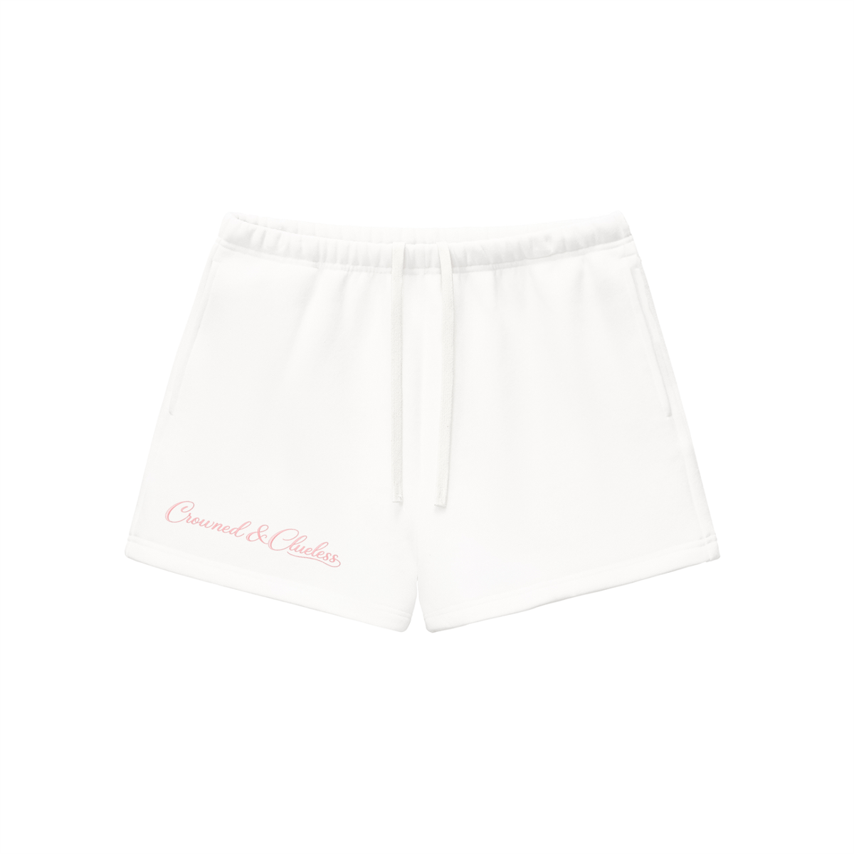 Crowned & Clueless Tie Shorts-Pink Problems