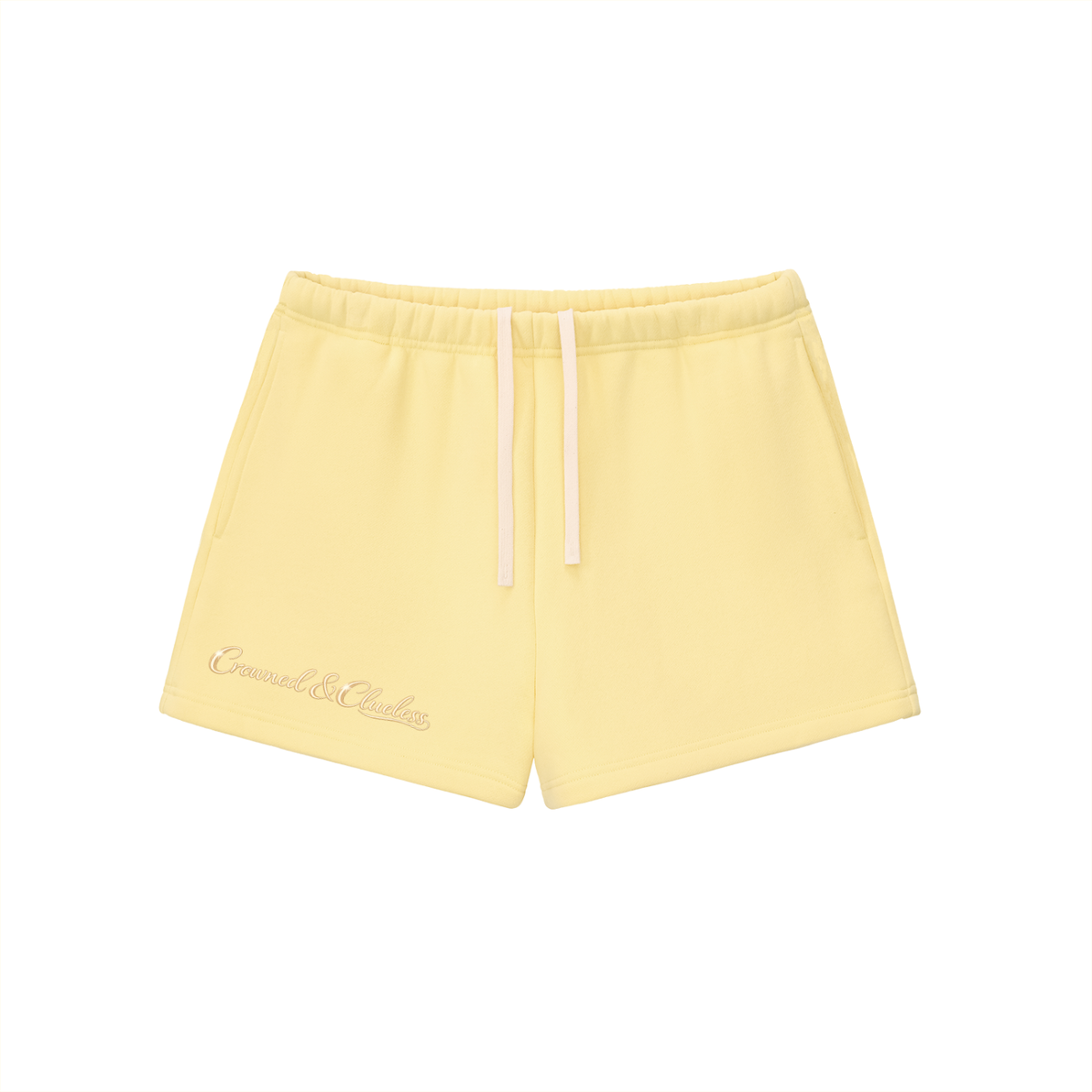 Crowned & Clueless Tie Shorts-Butter Bby